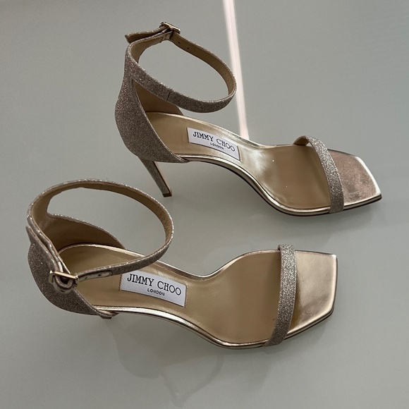 Jimmy Choo Alva 85 glittered leather sandals - Size 38 - Picture 4 of 8